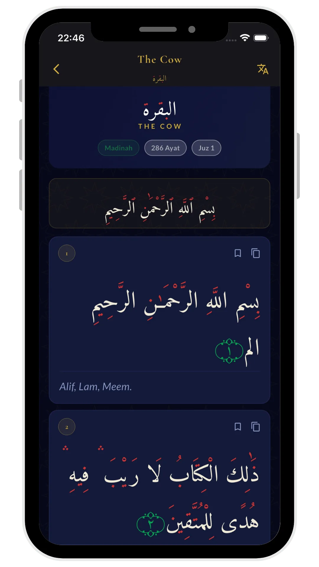 Al-Quran reading view
